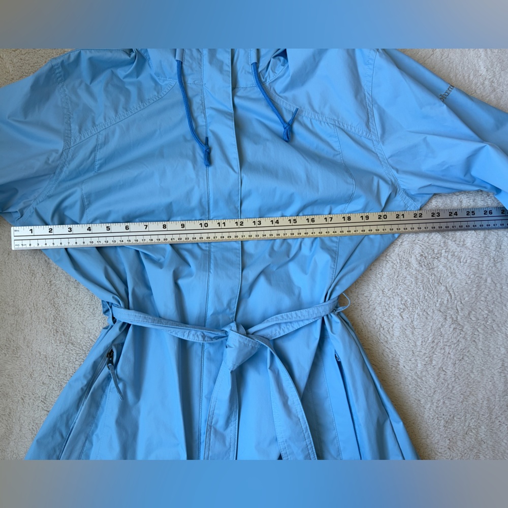 Columbia Light Blue Women's Hooded Rain Jacket Size XL - Picture 9 of 12